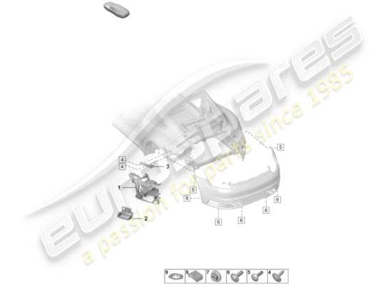 a part diagram from the Porsche 992 parts catalogue