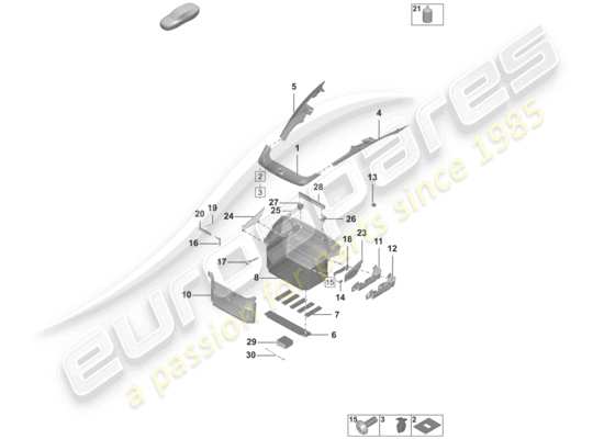 a part diagram from the Porsche 992 parts catalogue