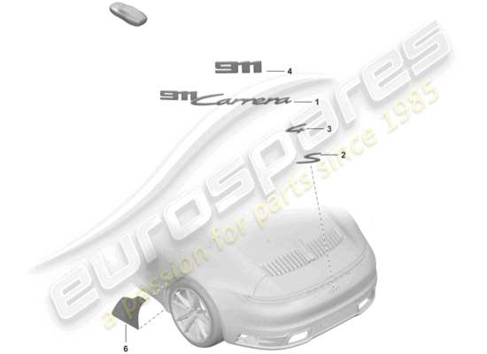 a part diagram from the Porsche 992 parts catalogue