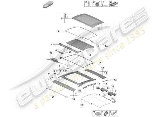 a part diagram from the Porsche 992 parts catalogue