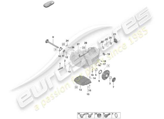 a part diagram from the Porsche 992 parts catalogue