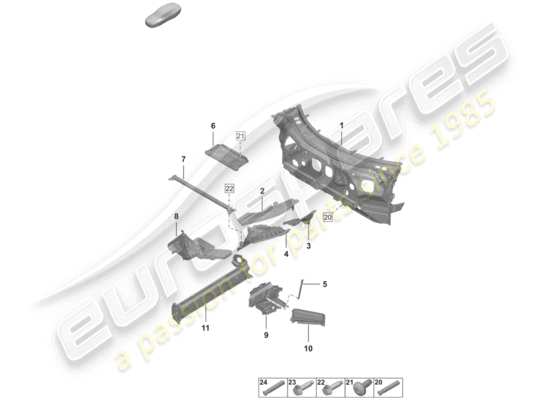 a part diagram from the Porsche 992 parts catalogue