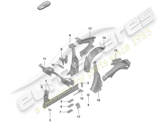 a part diagram from the Porsche 992 parts catalogue