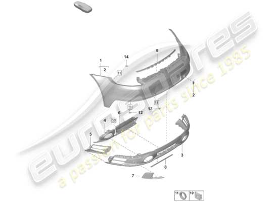 a part diagram from the Porsche 992 parts catalogue