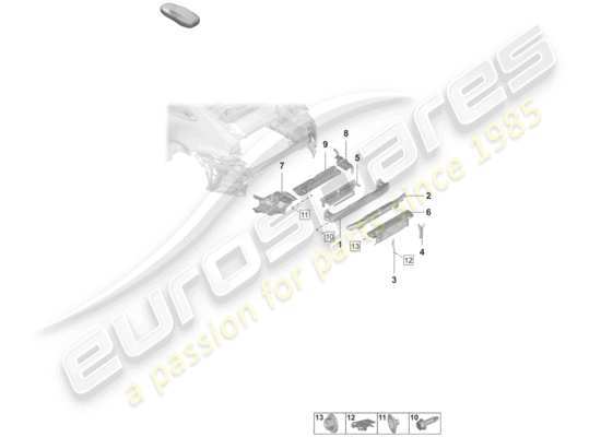 a part diagram from the Porsche 992 parts catalogue