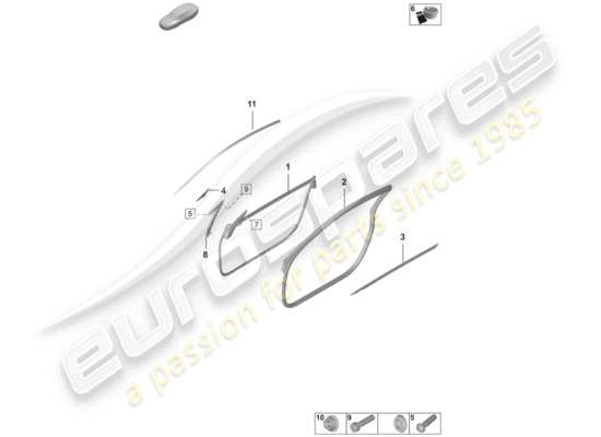 a part diagram from the Porsche 992 parts catalogue