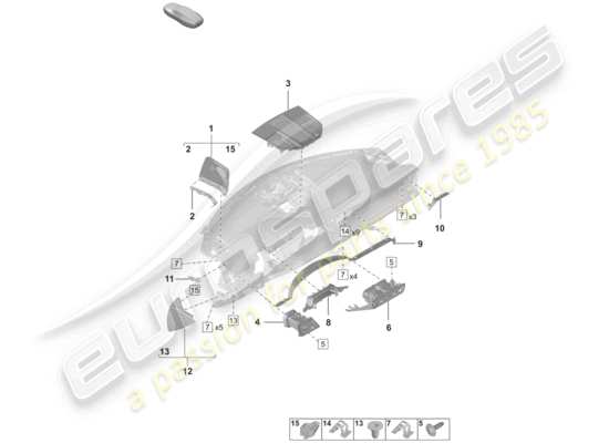 a part diagram from the Porsche 992 parts catalogue