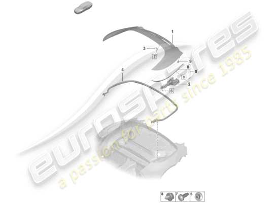 a part diagram from the Porsche 992 parts catalogue