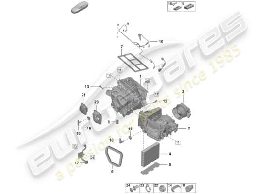 a part diagram from the Porsche 992 parts catalogue