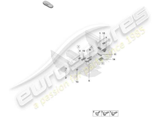 a part diagram from the Porsche 992 parts catalogue