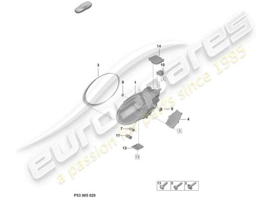 a part diagram from the Porsche 992 parts catalogue