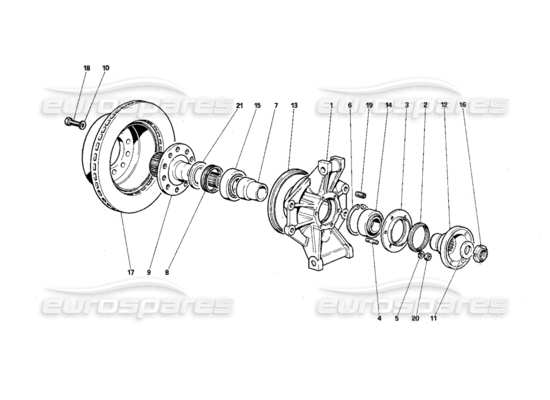 a part diagram from the Ferrari Testarossa (1987) parts catalogue