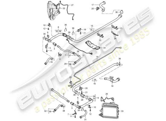 a part diagram from the Porsche 997 parts catalogue