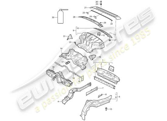 a part diagram from the Porsche 997 parts catalogue