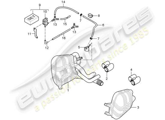 a part diagram from the Porsche 997 (2006) parts catalogue