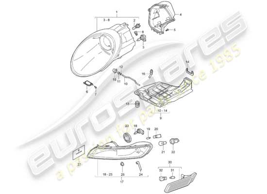 a part diagram from the Porsche 997 parts catalogue