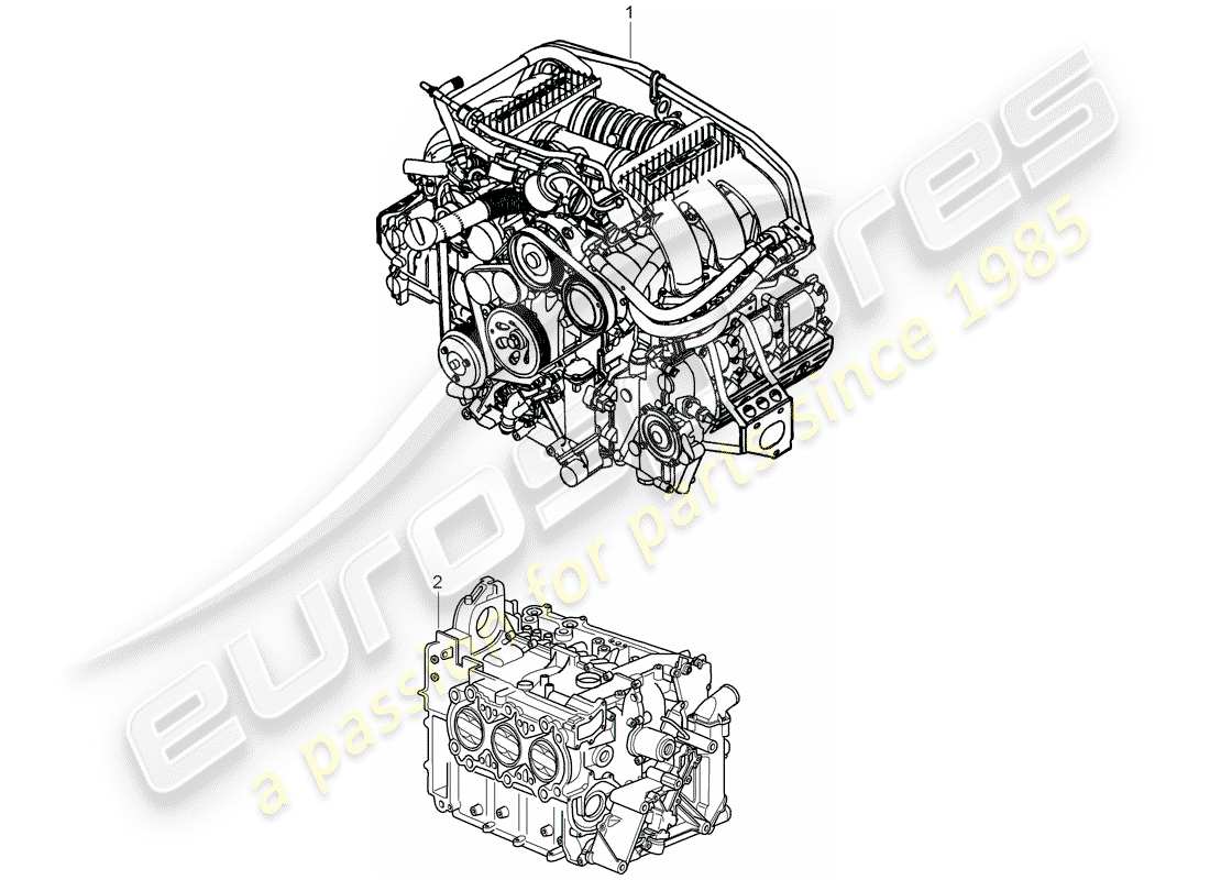 Porsche 997 (2007) REPLACEMENT ENGINE Part Diagram