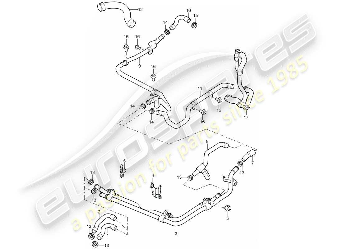 Porsche 997 (2007) lines Part Diagram