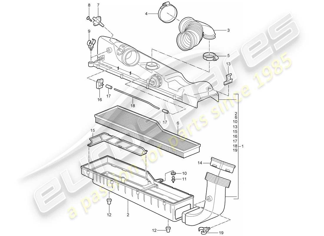 Porsche 997 (2007) AIR CLEANER Part Diagram