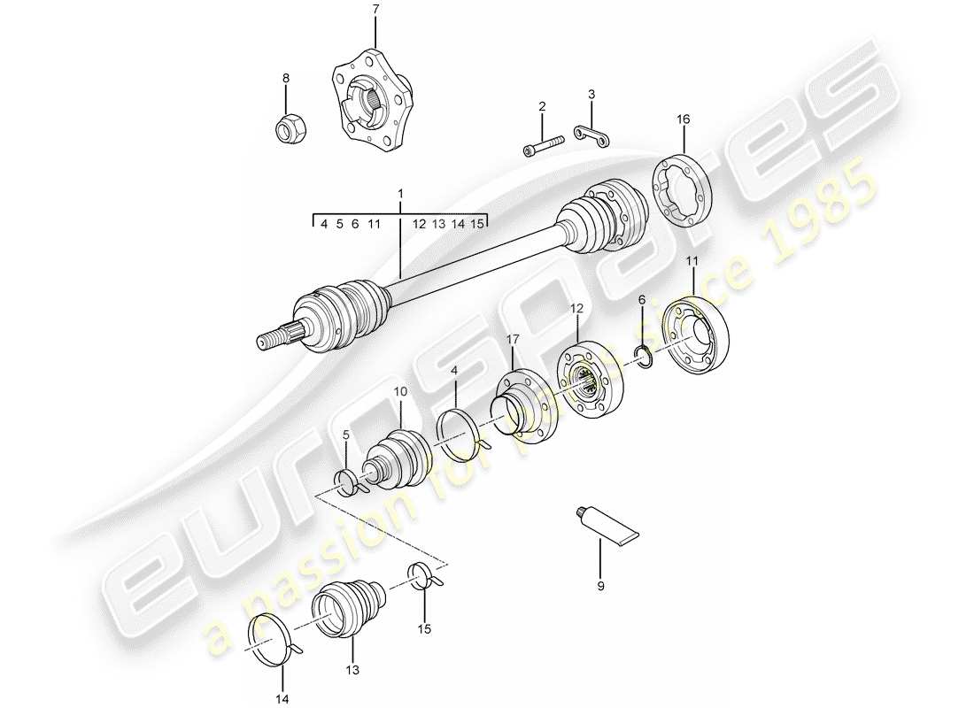 Porsche 997 (2007) DRIVE SHAFT Part Diagram