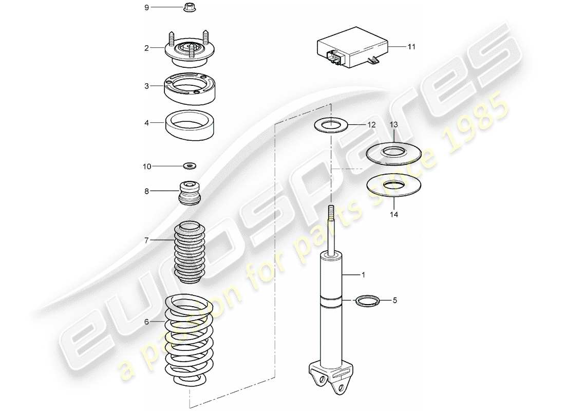 Porsche 997 (2007) SHOCK ABSORBER Part Diagram