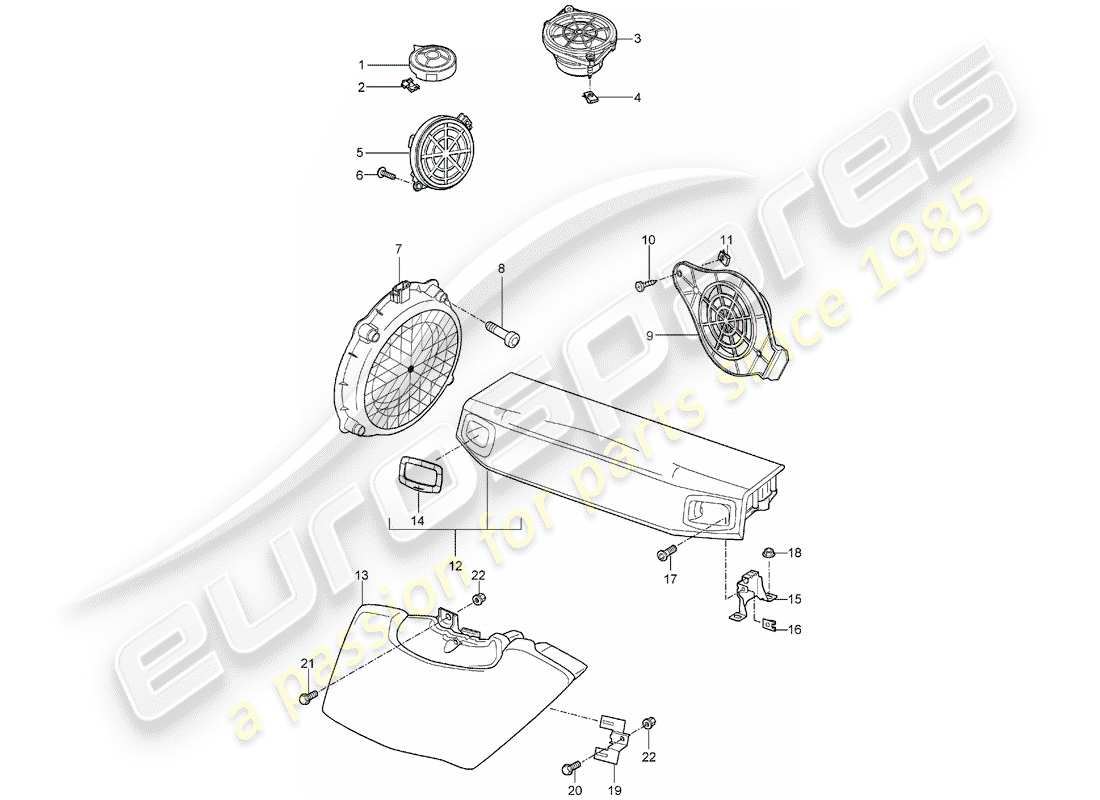 Porsche 997 (2007) loudspeaker Part Diagram