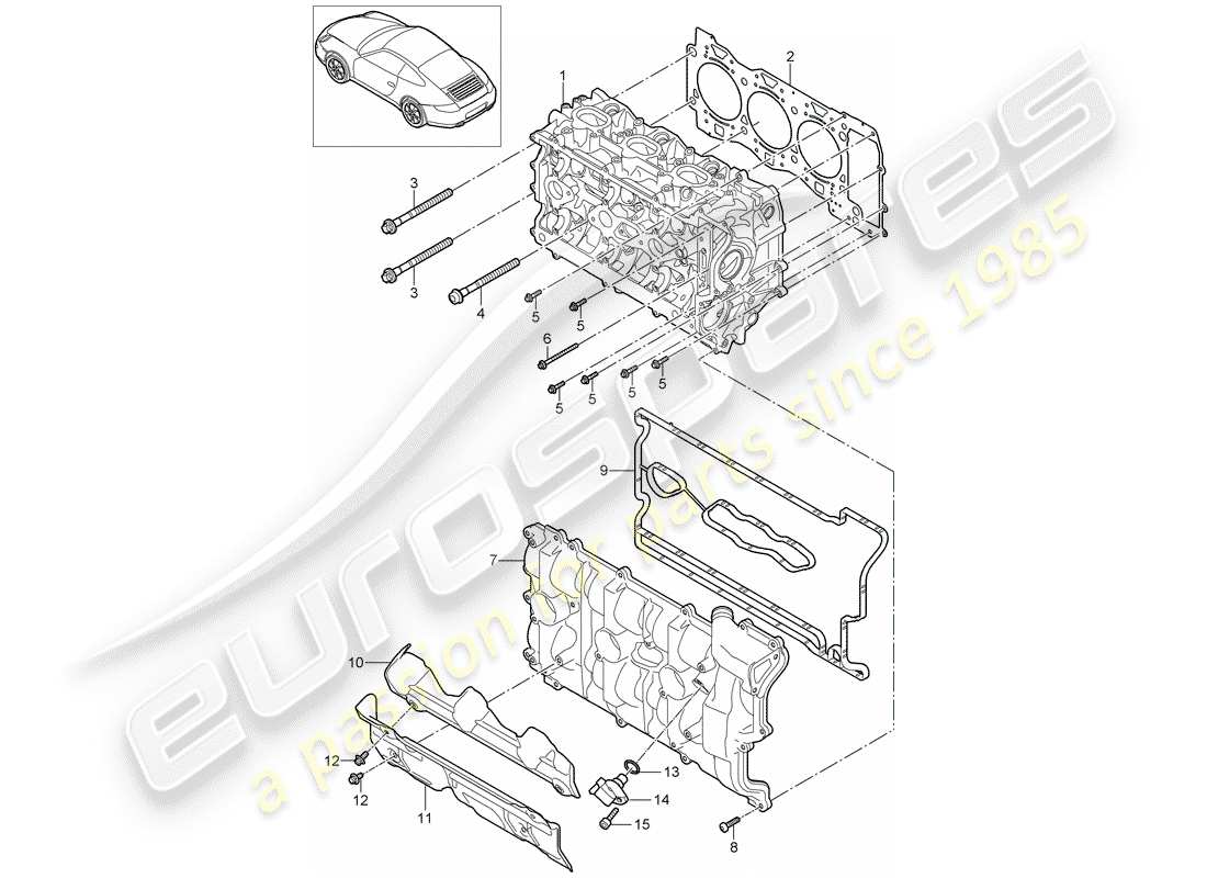 Porsche 997 Gen. 2 (2009) CYLINDER HEAD Part Diagram