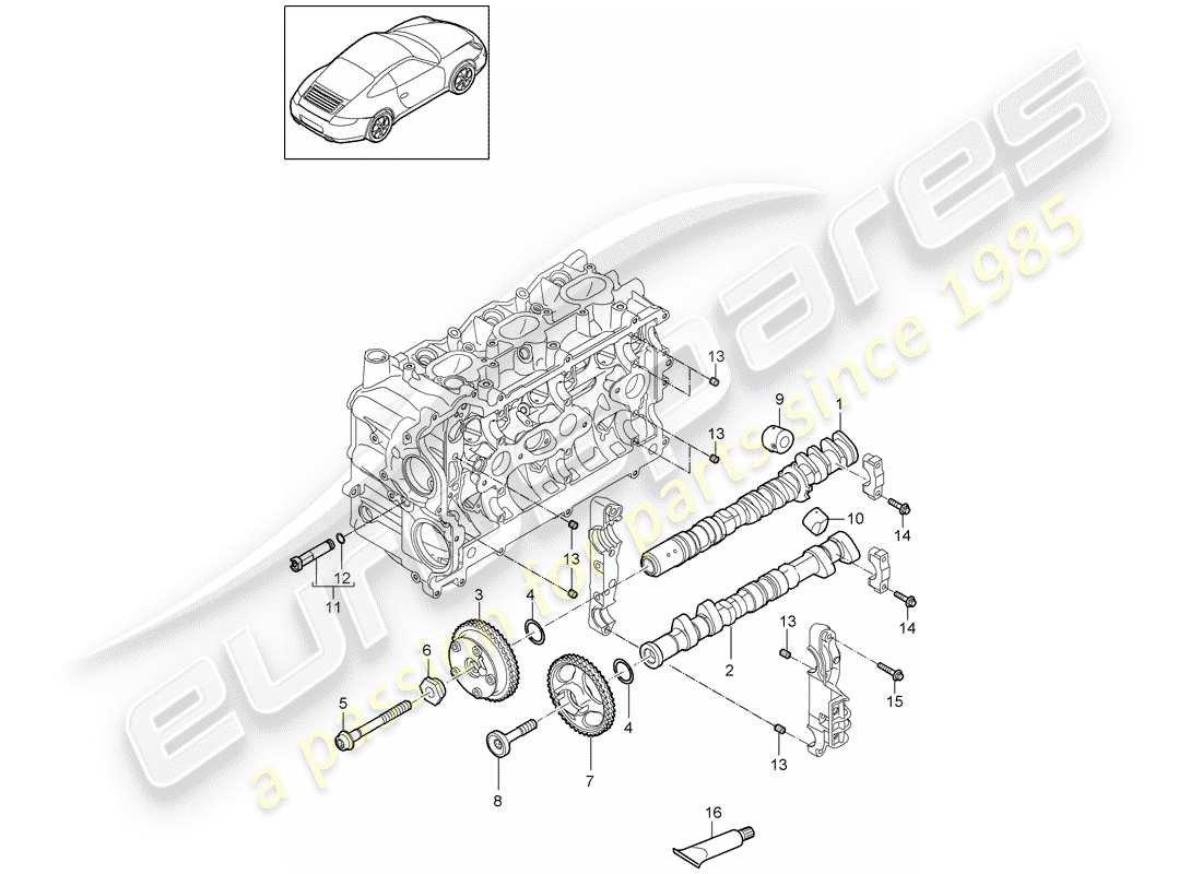 Porsche 997 Gen. 2 (2009) camshaft Part Diagram