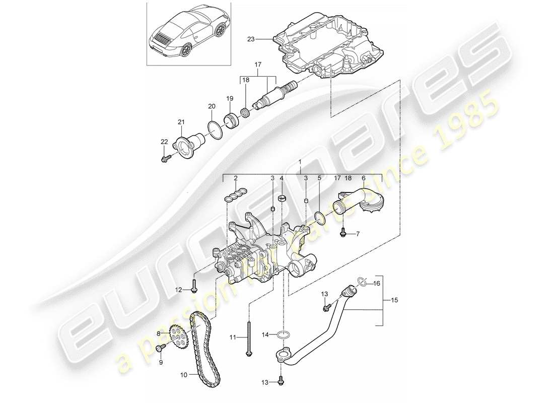 Porsche 997 Gen. 2 (2009) oil pump Part Diagram