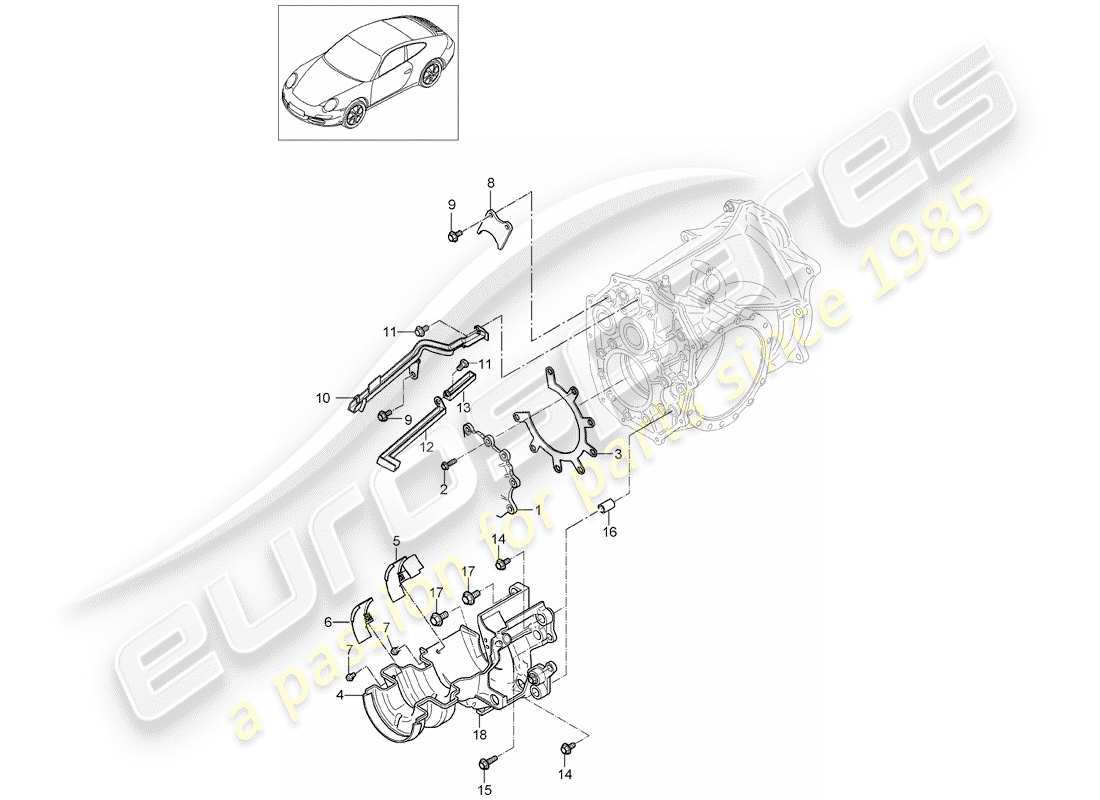 Porsche 997 Gen. 2 (2009) gears and shafts Part Diagram