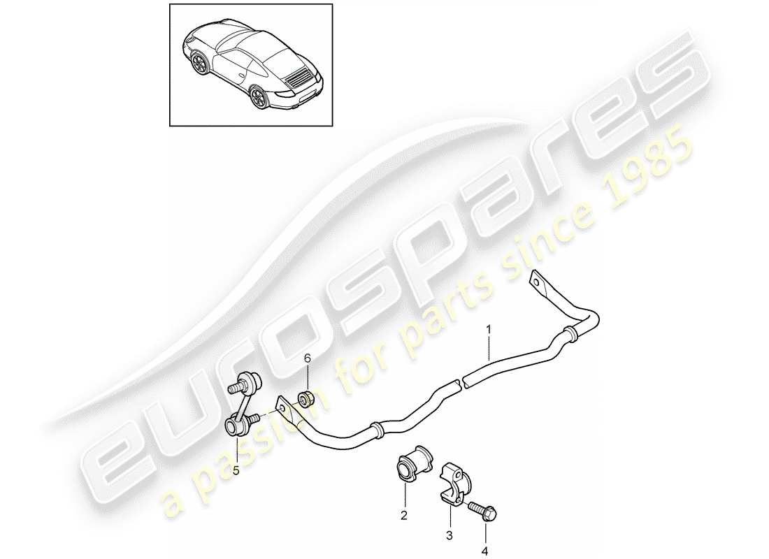 Porsche 997 Gen. 2 (2009) stabilizer Part Diagram