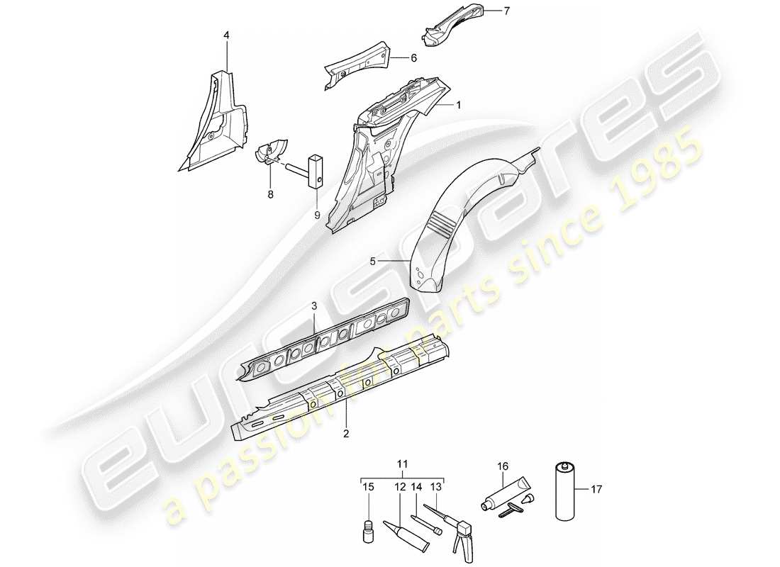 Porsche 997 Gen. 2 (2009) SIDE PANEL Part Diagram