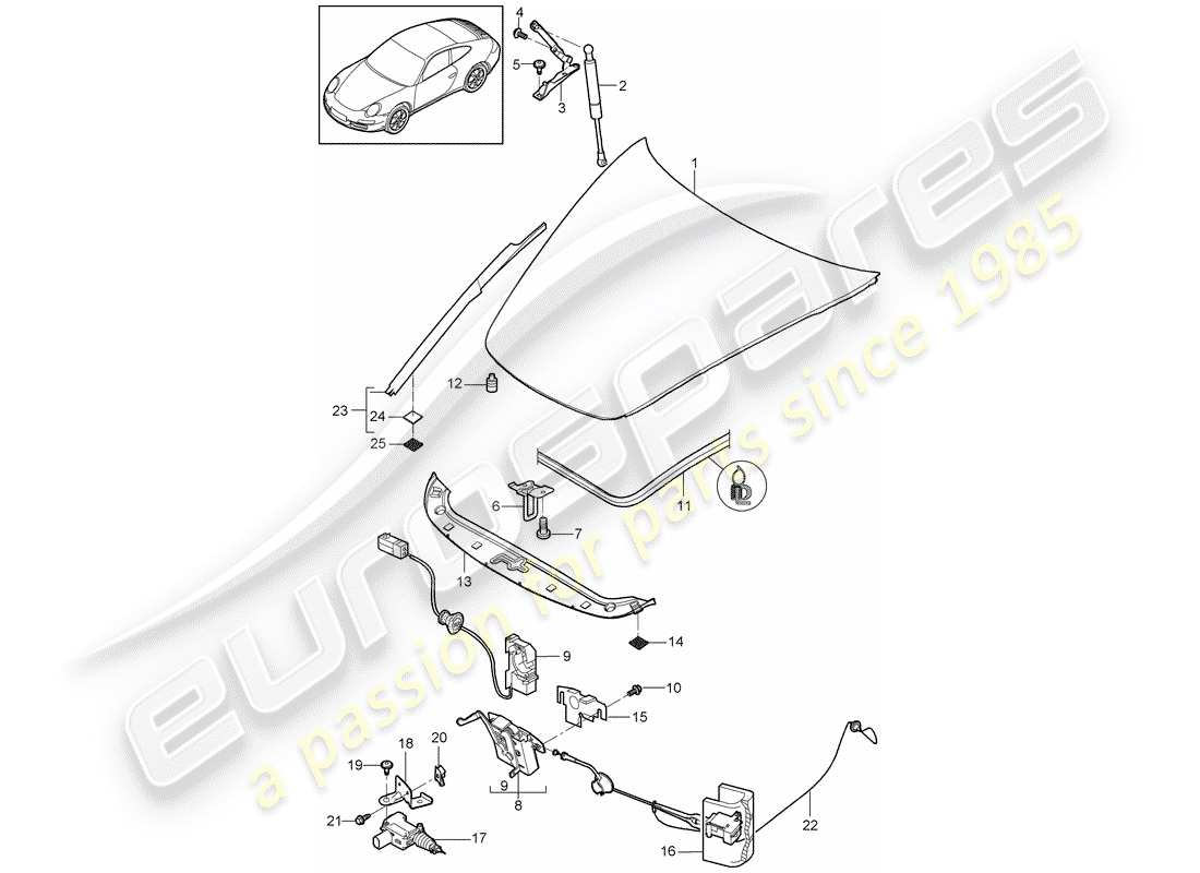 Porsche 997 Gen. 2 (2009) COVER Part Diagram