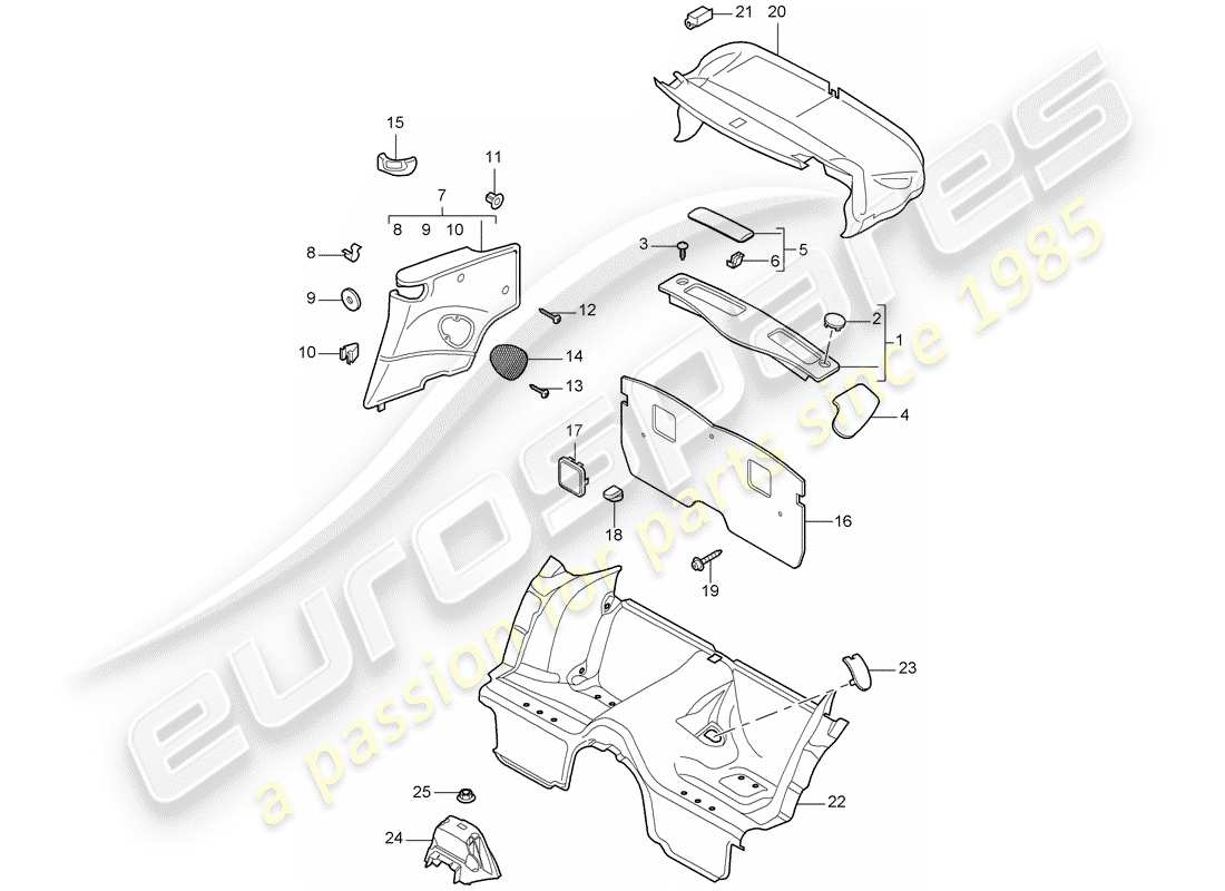 Porsche 997 Gen. 2 (2009) trims Part Diagram