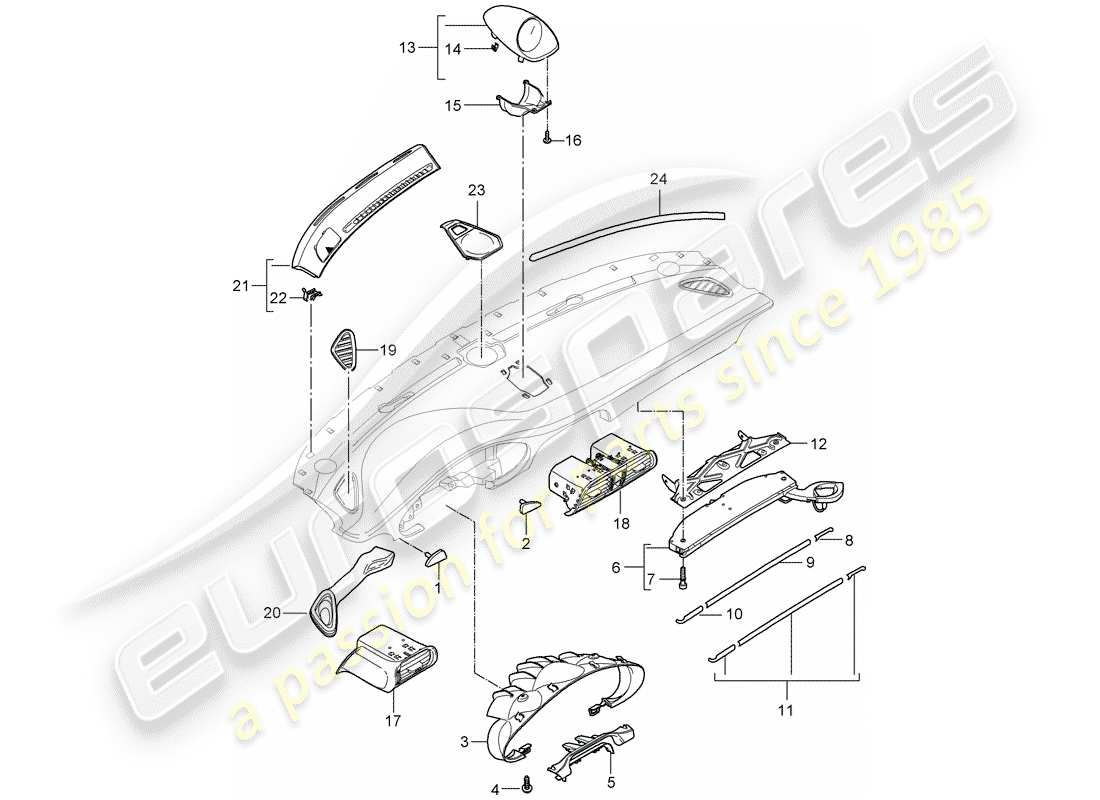 Porsche 997 Gen. 2 (2009) Accessories Part Diagram