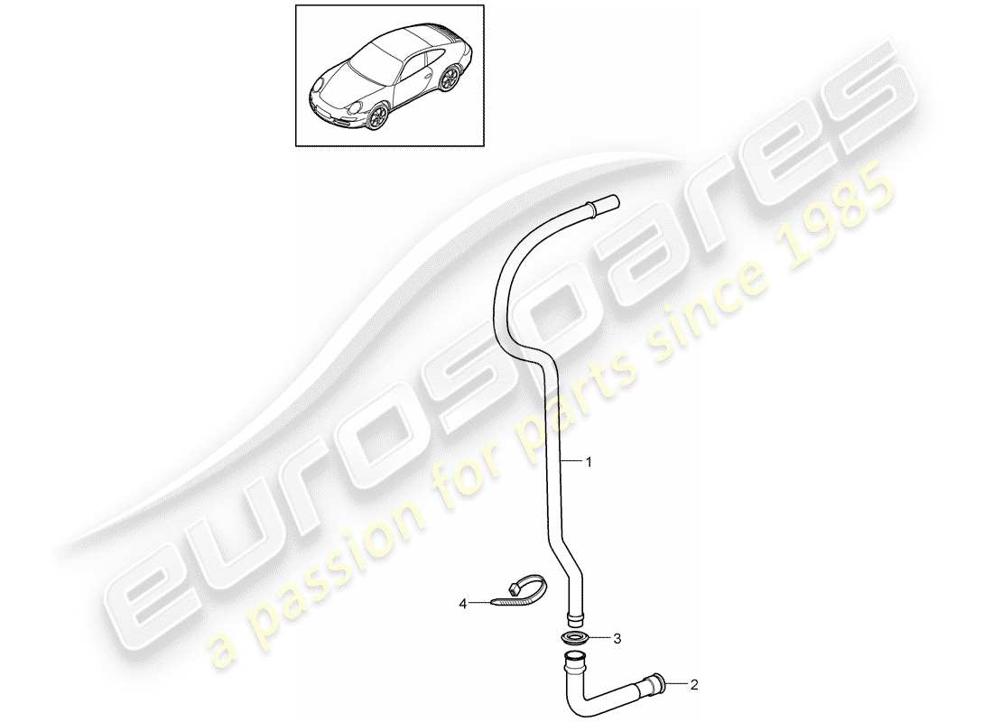 Porsche 997 Gen. 2 (2009) WATER DRAIN PIPE Part Diagram