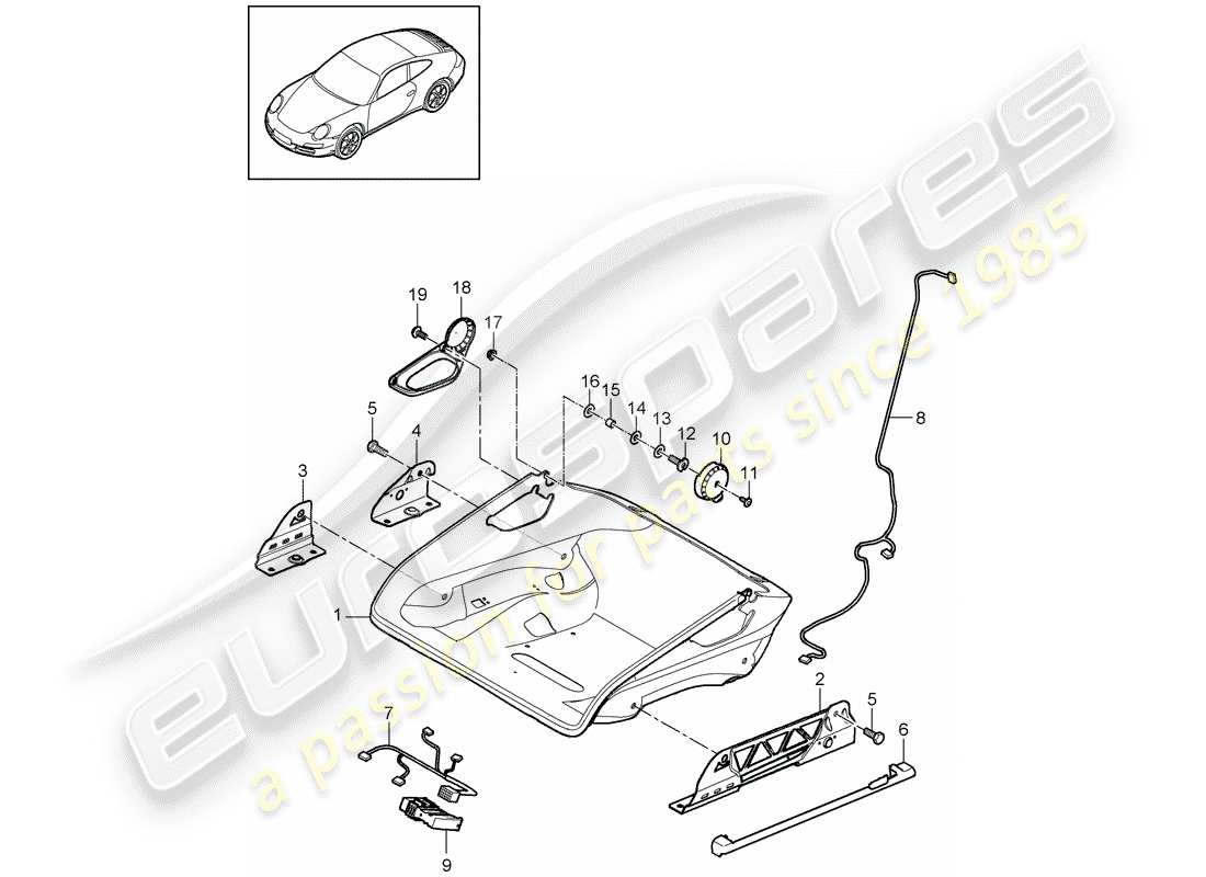 Porsche 997 Gen. 2 (2009) SEAT Part Diagram