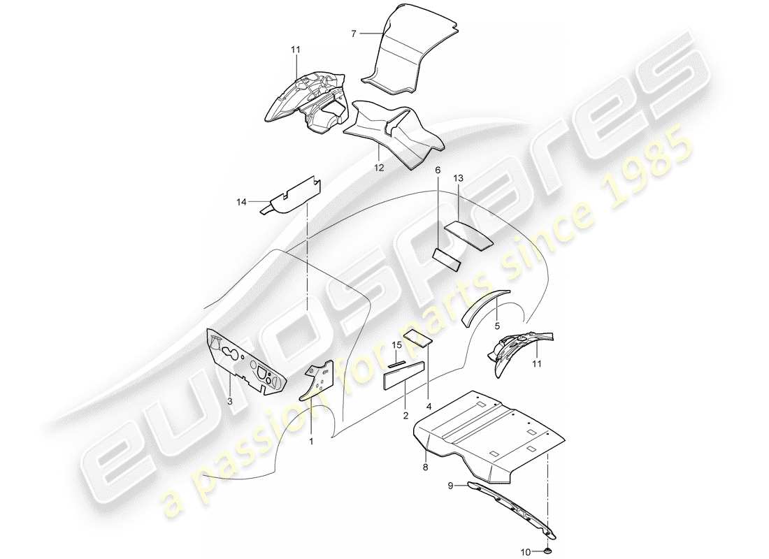 Porsche 997 Gen. 2 (2009) Body Shell Part Diagram