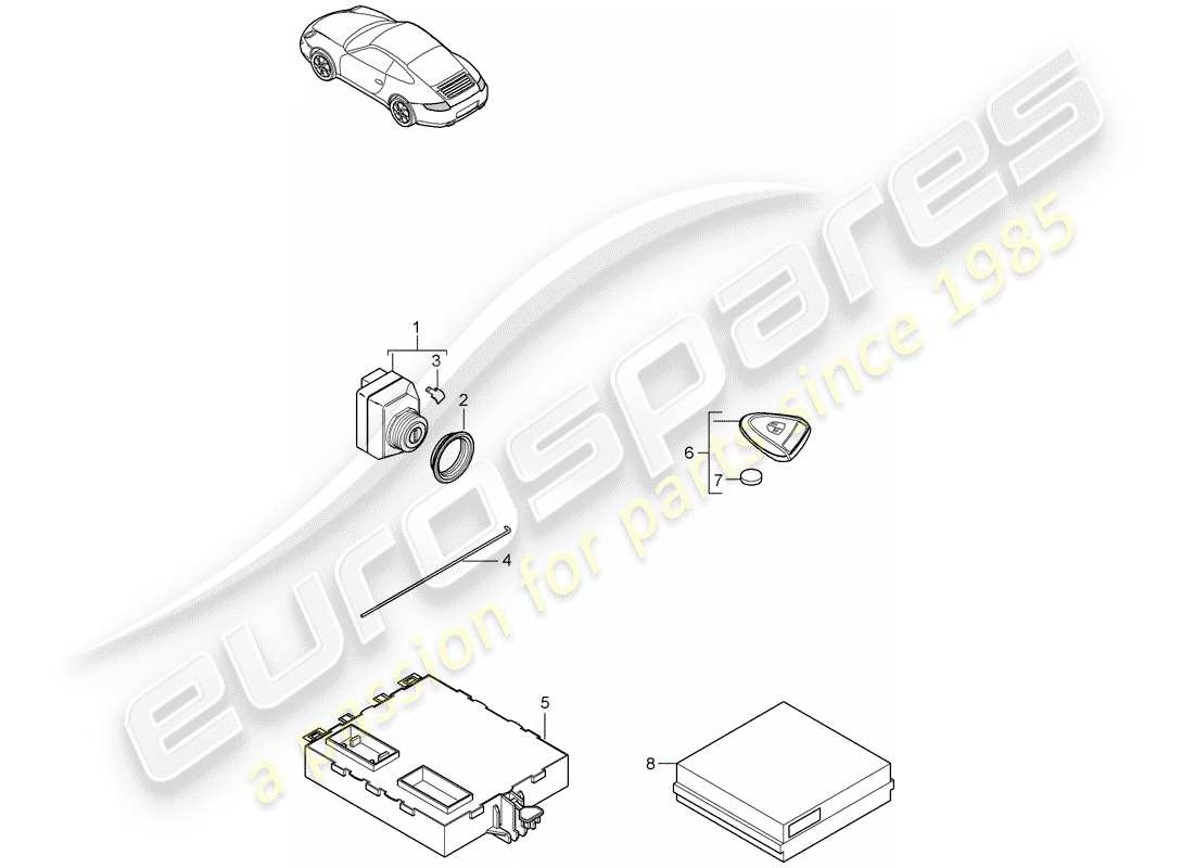 Porsche 997 Gen. 2 (2009) CONTROL UNITS Part Diagram