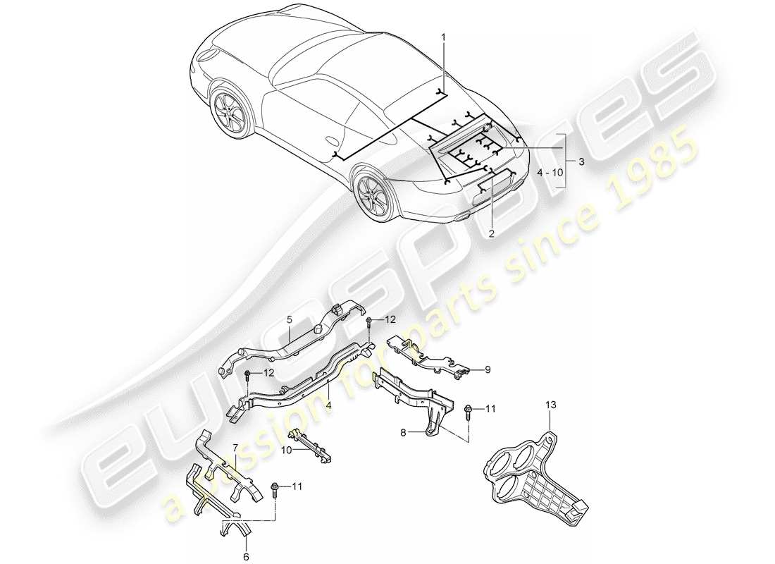 Porsche 997 Gen. 2 (2009) wiring harnesses Part Diagram