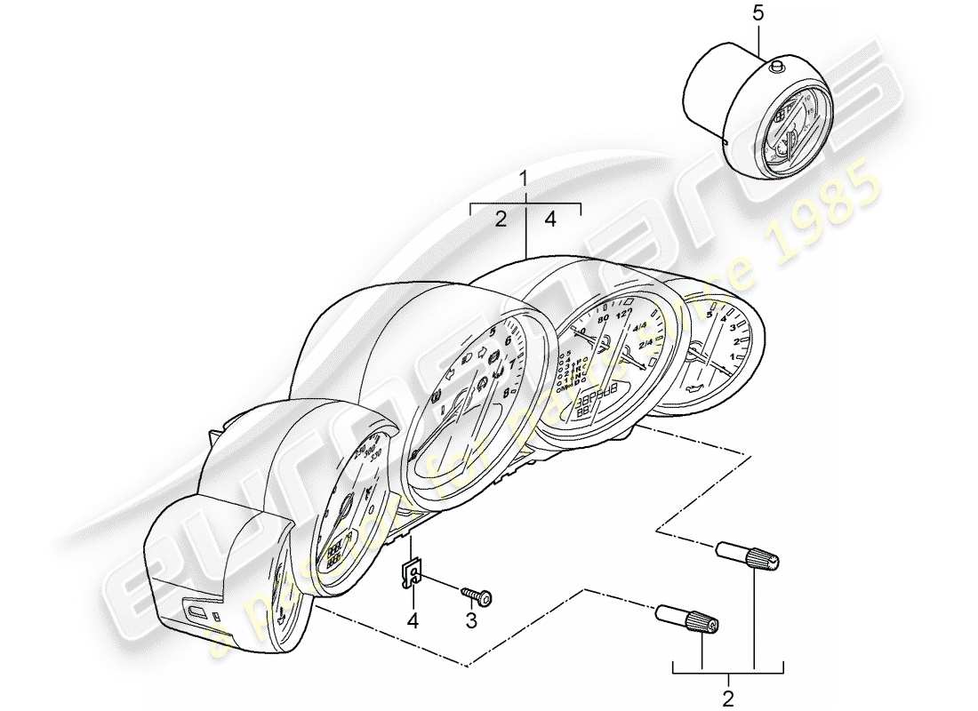 Porsche 997 Gen. 2 (2009) Instruments Part Diagram