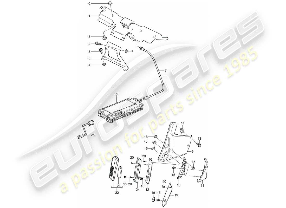 Porsche 997 Gen. 2 (2009) Telephone Part Diagram