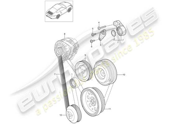 a part diagram from the Porsche 997 Gen. 2 parts catalogue