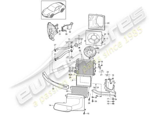 a part diagram from the Porsche 997 Gen. 2 parts catalogue