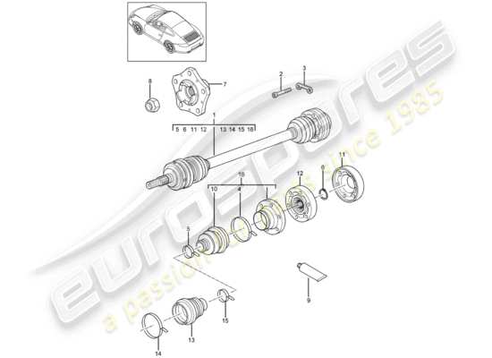 a part diagram from the Porsche 997 Gen. 2 parts catalogue