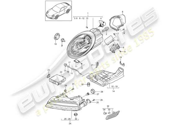 a part diagram from the Porsche 997 Gen. 2 parts catalogue