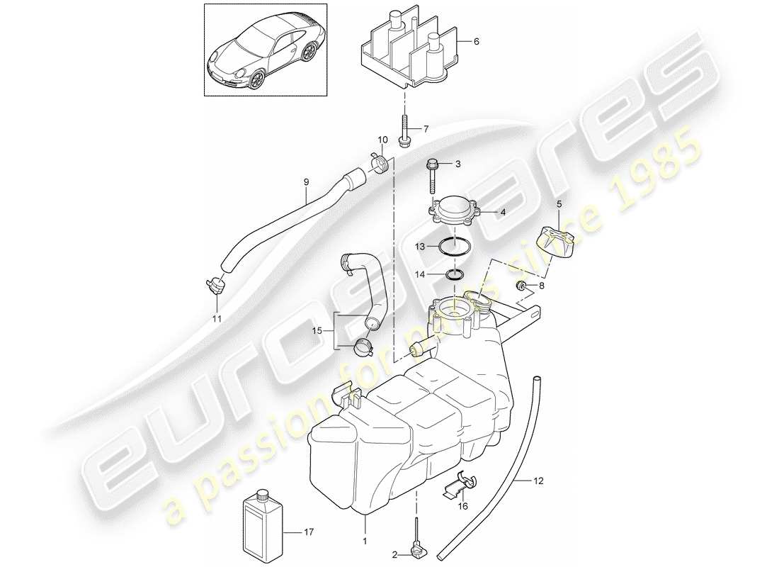 Porsche 997 Gen. 2 (2010) water cooling Part Diagram