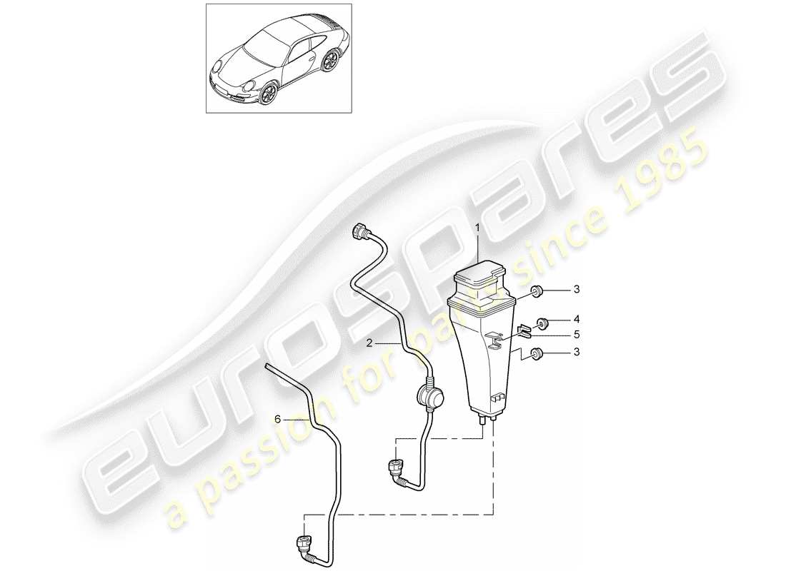 Porsche 997 Gen. 2 (2010) EVAPORATIVE EMISSION CANISTER Part Diagram