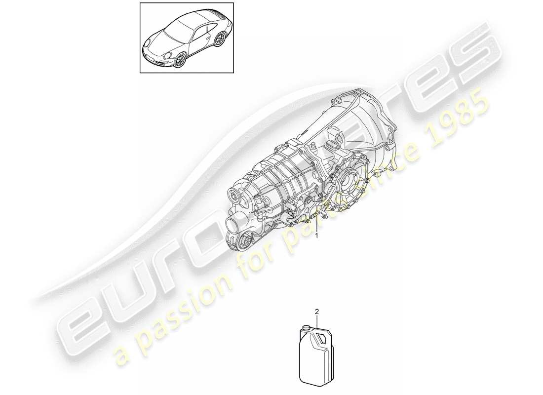 Porsche 997 Gen. 2 (2010) MANUAL GEARBOX Part Diagram