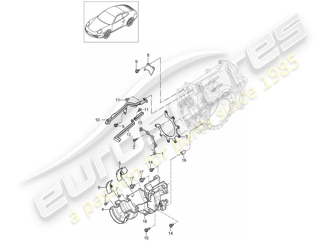 Porsche 997 Gen. 2 (2010) gears and shafts Part Diagram